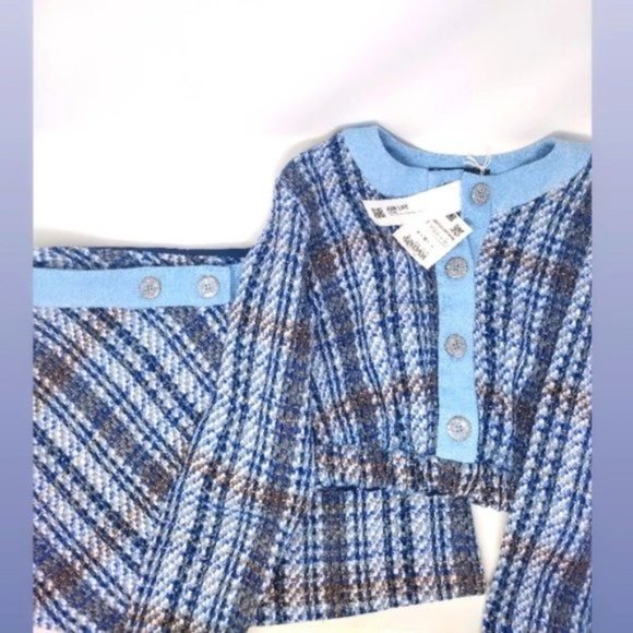 Zara Textured Combination Denim Top Size M - Picture 6 of 6